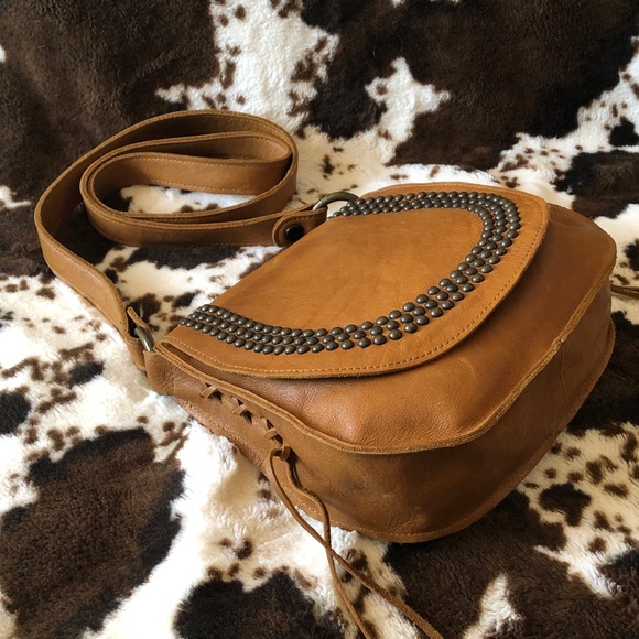 McFadin Western leather studded fringe saddle bag Texas Rodeo Cowgirl - Picture 3 of 16